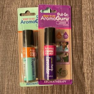 NWT 2 piece bundle. Roll-on AromaGuru. Peppermint & Lavendar aromatherapy.